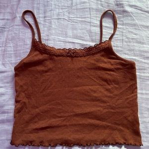 brown american eagle crop tank top!